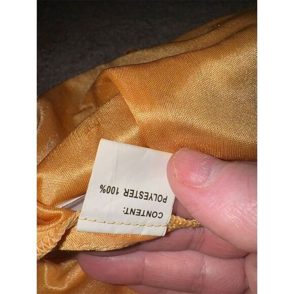 MODELLA Pleated Sleeveless Gold/ Multi-Color Print Overlay Midi Dress Size L - Picture 10 of 16